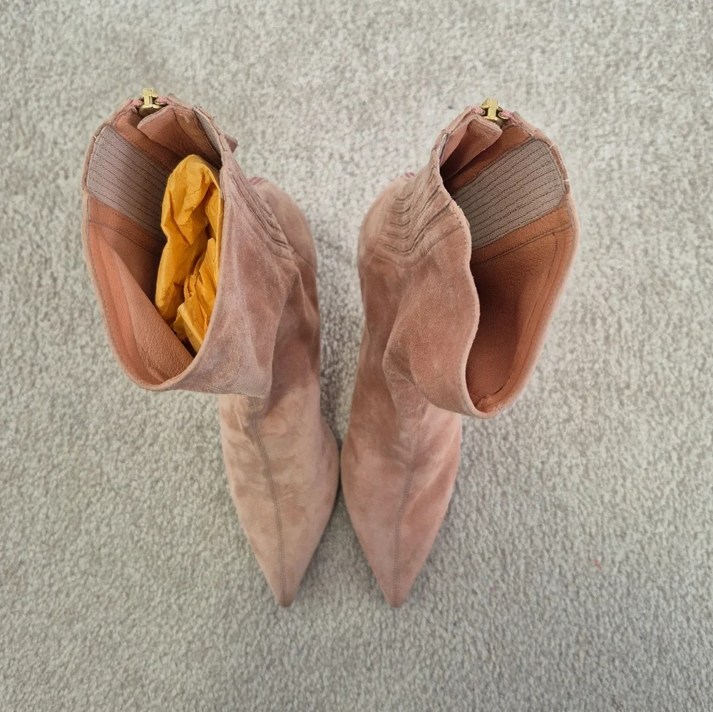 Aquazzura Pink Suede Stiletto High Heel Boots, Size EU 38, US 8 - Picture 10 of 10